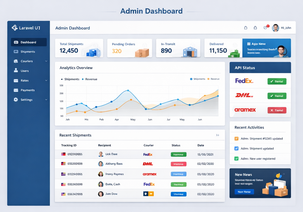 International Courier Company Script